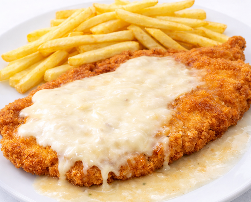 ドイツ風カツレツ（シュニッツェル）<br>チーズソースor粒マスタードソース