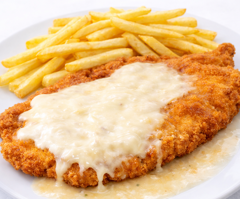 ドイツ風カツレツ（シュニッツェル）<br>チーズソースor粒マスタードソース