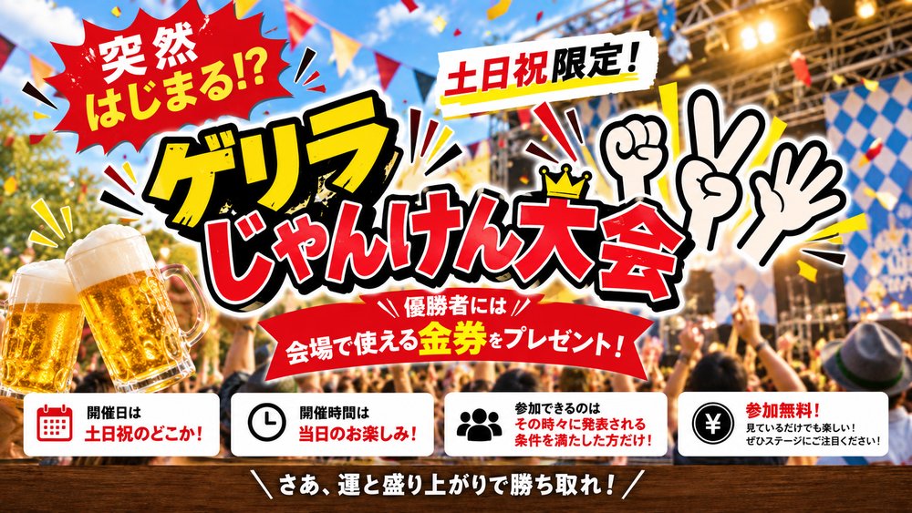土日祝限定 ゲリラじゃんけん大会